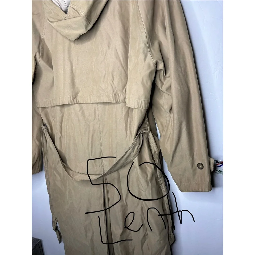London Fog Mens‎ 42 Long Tan Khaki Trench Coat Belted Removable Liner Overcoat
